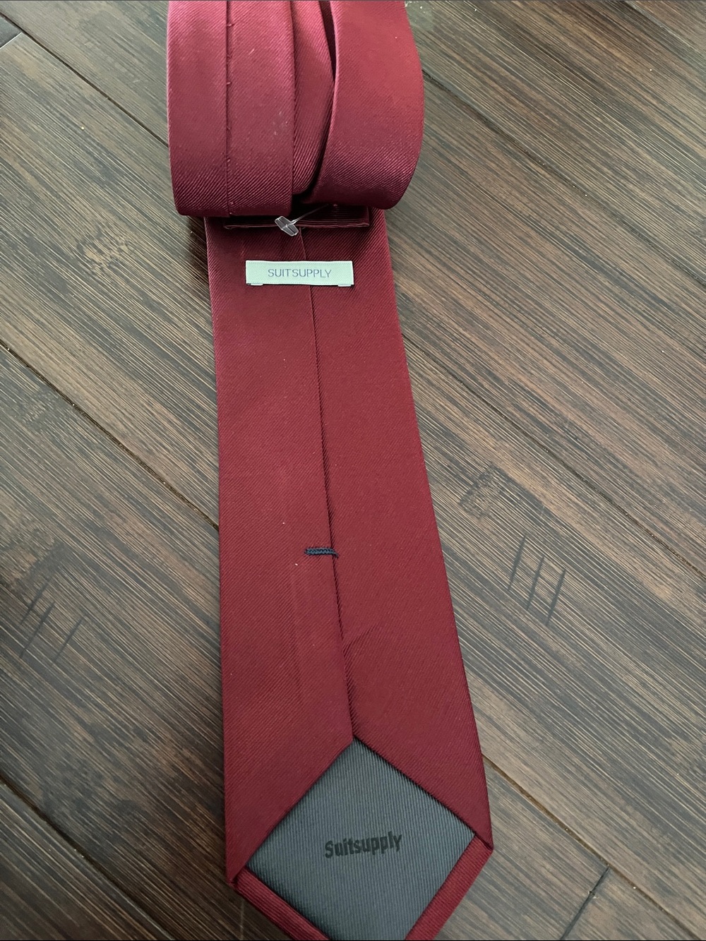 Suitsupply Burgundy Satin 
 Tie - Picture 2 of 2